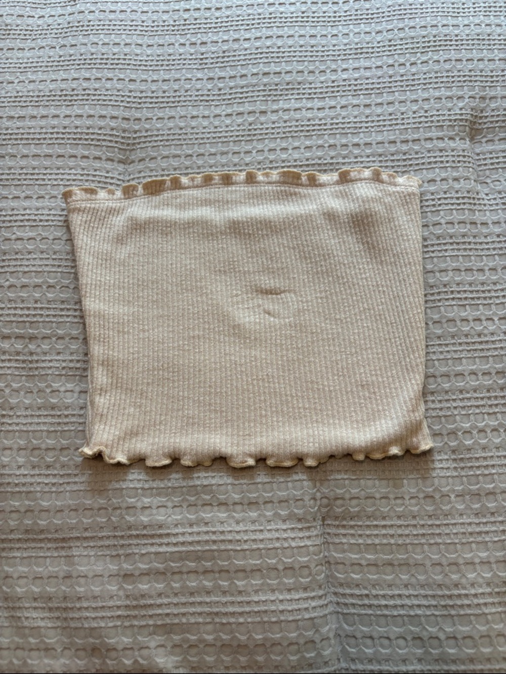 Tilly's Tan Ribbed Tube Crop Top